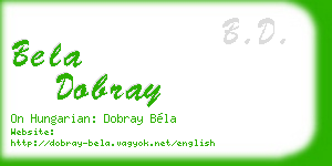 bela dobray business card